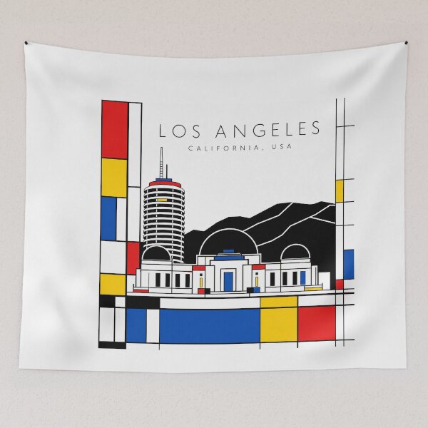 Item preview, Los Angeles Mondrian style poster designed and sold by CMYKStudio.
