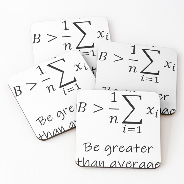 Item preview, Nerdy Be Greater than Average Math Teacher Black Text designed and sold by MathWare MathClips.
