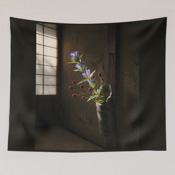 Item preview, Japanese Autumn Gentian Chabana Floral Photography designed and sold by conohitoAI-ArtGallery.