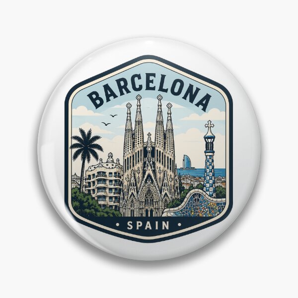 Item preview, Vintage Barcelona Spain Sagrada Familia Travel Emblem designed and sold by k3rstman1.