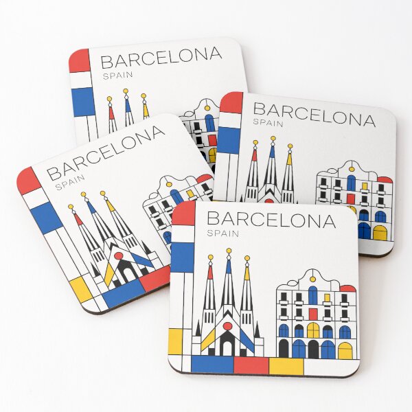 Item preview, Barcelona Mondrian style poster designed and sold by CMYKStudio.