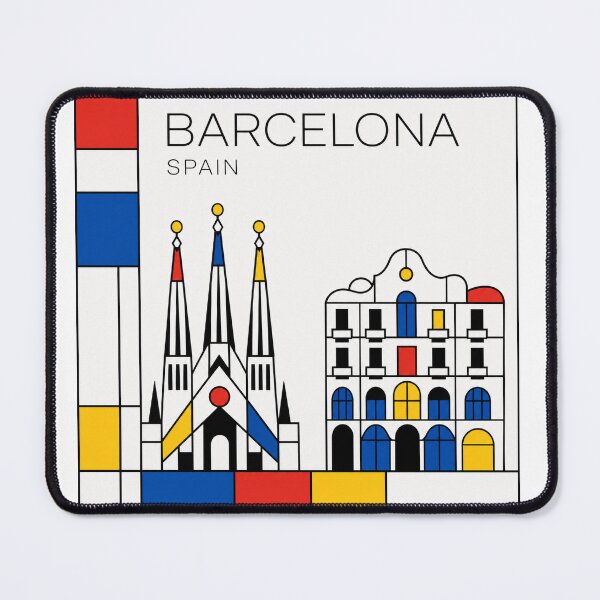 Item preview, Barcelona Mondrian style poster designed and sold by CMYKStudio.