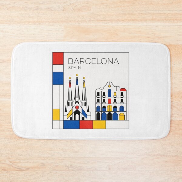 Item preview, Barcelona Mondrian style poster designed and sold by CMYKStudio.