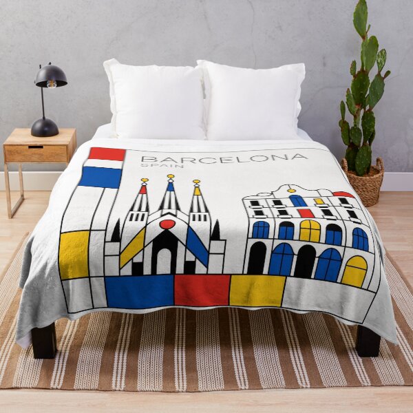Item preview, Barcelona Mondrian style poster designed and sold by CMYKStudio.