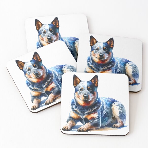 Item preview, Watercolor Australian Cattle Dog Portrait designed and sold by OlyvieArt.
