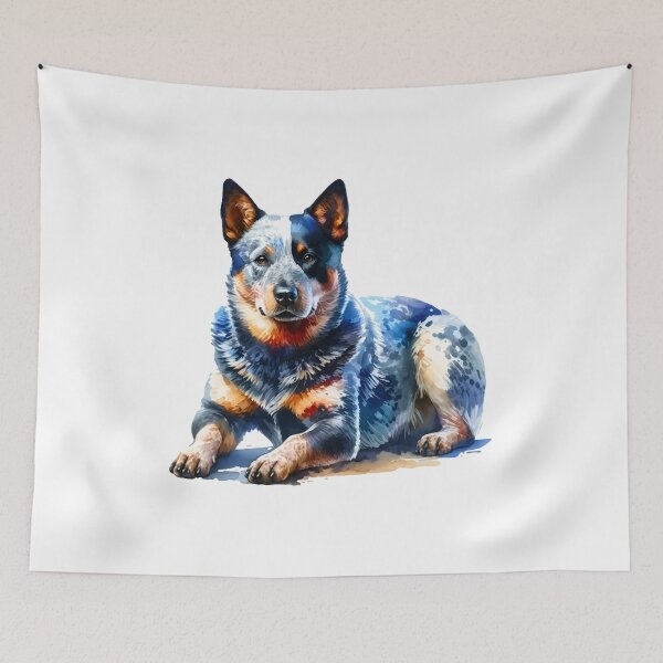 Item preview, Watercolor Australian Cattle Dog Portrait designed and sold by OlyvieArt.