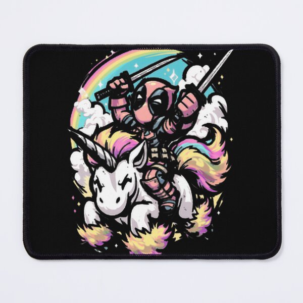 Item preview, Deadpool Riding Rainbow Unicorn Fan Art designed and sold by VenettaDesena.
