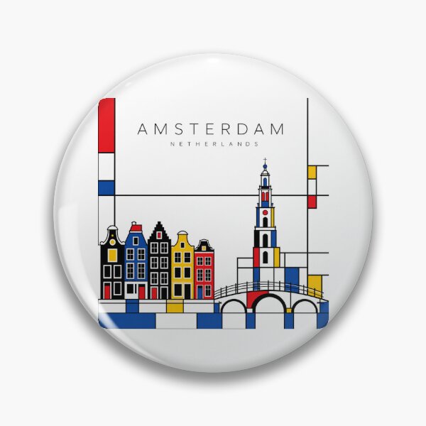 Item preview, Amsterdam Mondrian style poster designed and sold by CMYKStudio.