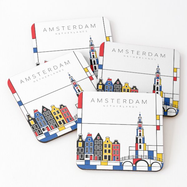 Item preview, Amsterdam Mondrian style poster designed and sold by CMYKStudio.