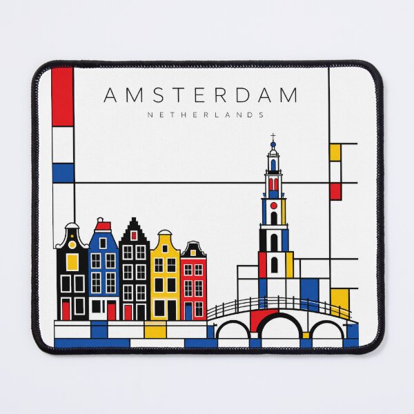 Item preview, Amsterdam Mondrian style poster designed and sold by CMYKStudio.