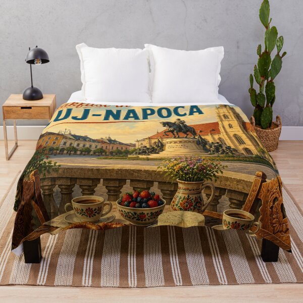 Item preview, Cluj-Napoca, Romania: scenic-Style Painterly Travel Poster designed and sold by LSVart.