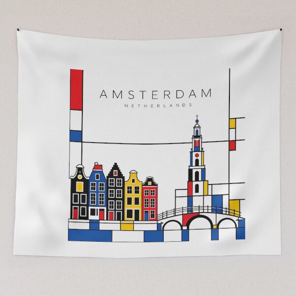 Item preview, Amsterdam Mondrian style poster designed and sold by CMYKStudio.