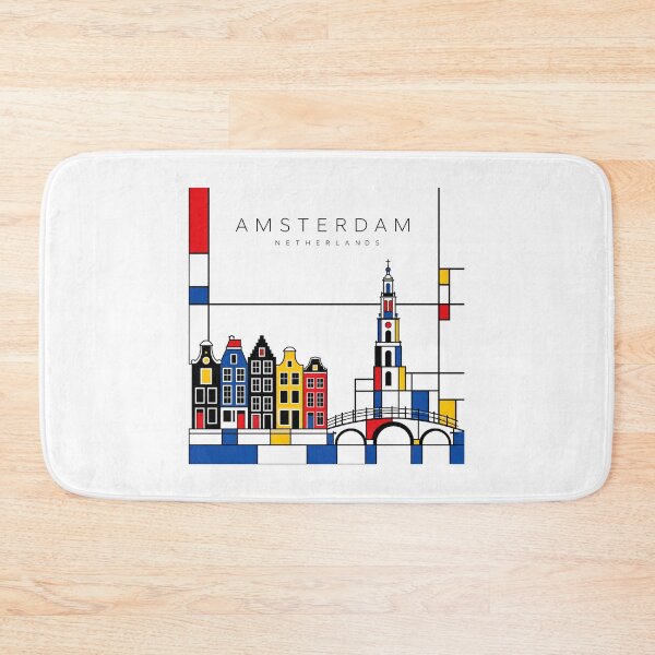 Artikelvorschau, Amsterdamer Poster im Mondrian-Stil entworfen und verkauft von CMYKStudio.