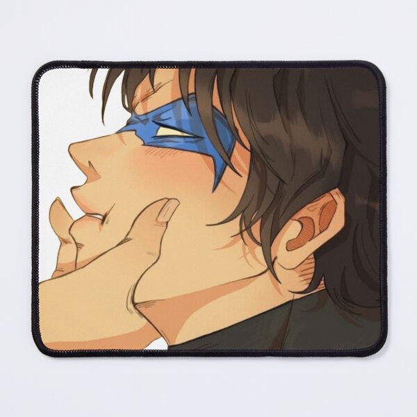 Item preview, Blushing Nightwing Held by the Chin DC Inspired Cute Superhero Artwork designed and sold by GeekMix.