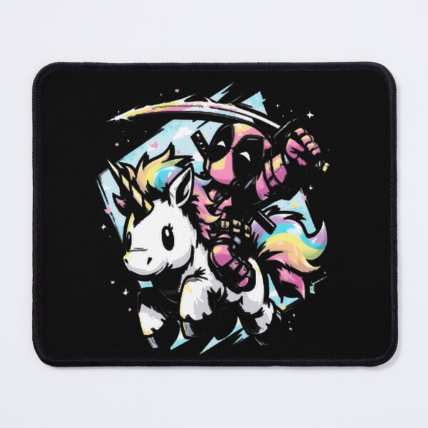 Item preview, Deadpool Riding Rainbow Unicorn Fan Art designed and sold by VenettaDesena.