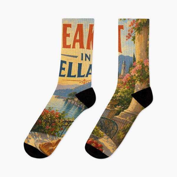 Item preview, Bellagio, Italy: scenic-Style Painterly Travel Poster designed and sold by LSVart.