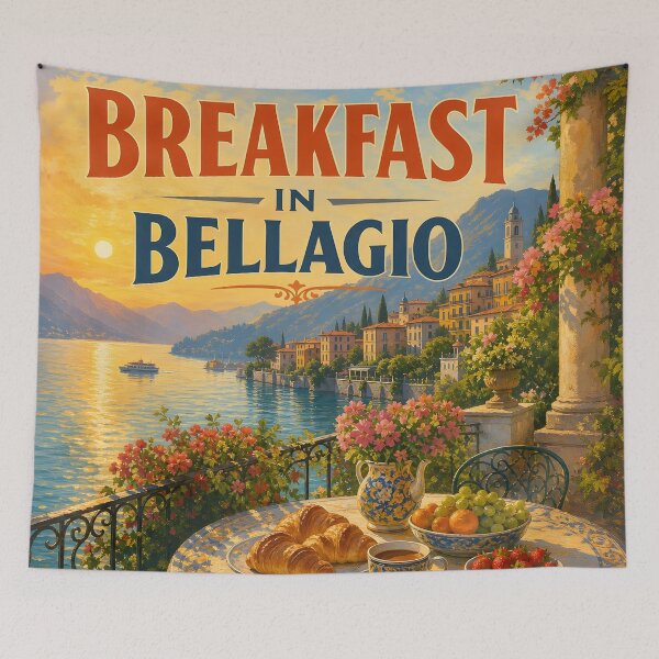 Item preview, Bellagio, Italy: scenic-Style Painterly Travel Poster designed and sold by LSVart.