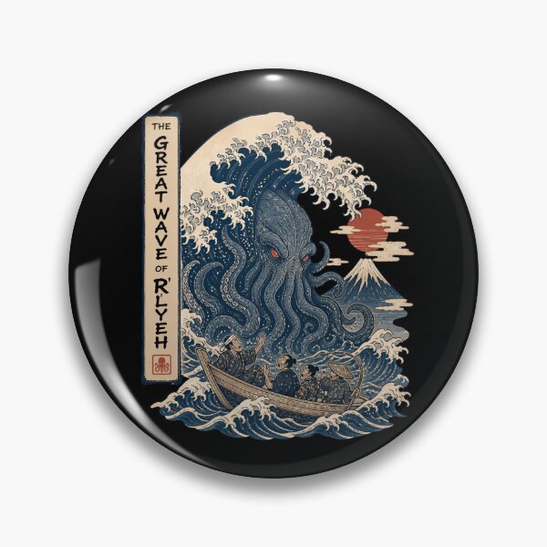 Item preview, The Great Wave of R'lyeh – Cthulhu Ukiyo-e designed and sold by Fenay Designs.