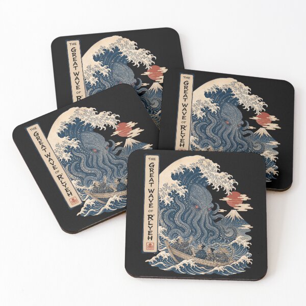 Item preview, The Great Wave of R'lyeh – Cthulhu Ukiyo-e designed and sold by Fenay Designs.