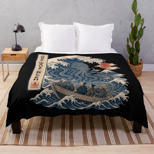 Item preview, The Great Wave of R'lyeh – Cthulhu Ukiyo-e designed and sold by Fenay Designs.