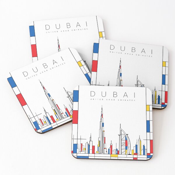 Item preview, Dubai Mondrian style poster designed and sold by CMYKStudio.