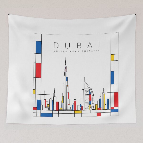 Item preview, Dubai Mondrian style poster designed and sold by CMYKStudio.