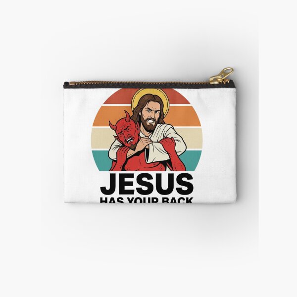 Item preview, Jesus Has Your Back Headlock Devil Vintage Retro Christian Jiu Jitsu Graphic designed and sold by raedattia.