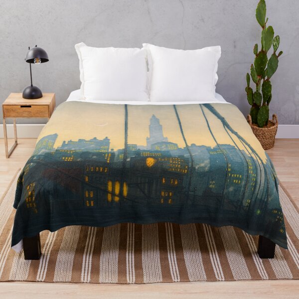 Item preview, New York skyline - Brooklyn bridge landscape painting by František Tavík Šimon designed and sold by Jéanpaul Ferro.