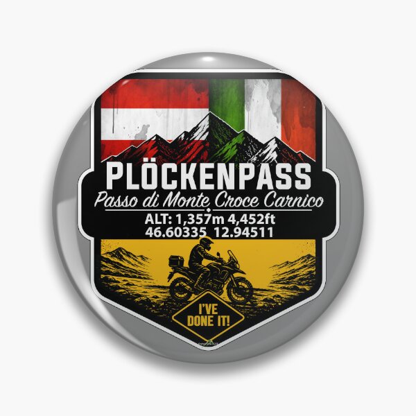 Item preview, Plöcken Pass, Passo di Monte Croce Carnico Austria - Italy Motorcycle Ive Done It! Sticker TShirt 05 designed and sold by OuterShellUK.