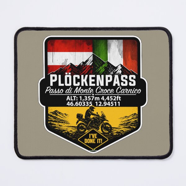 Item preview, Plöcken Pass, Passo di Monte Croce Carnico Austria - Italy Motorcycle Ive Done It! Sticker TShirt 05 designed and sold by OuterShellUK.