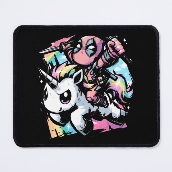 Item preview, Deadpool Riding Rainbow Unicorn Fan Art designed and sold by VenettaDesena.
