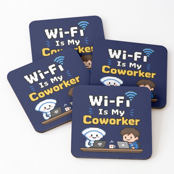 Item preview, WiFi Is My Coworker – Funny Pixel Art Work From Home Meme designed and sold by ManggaeJM.