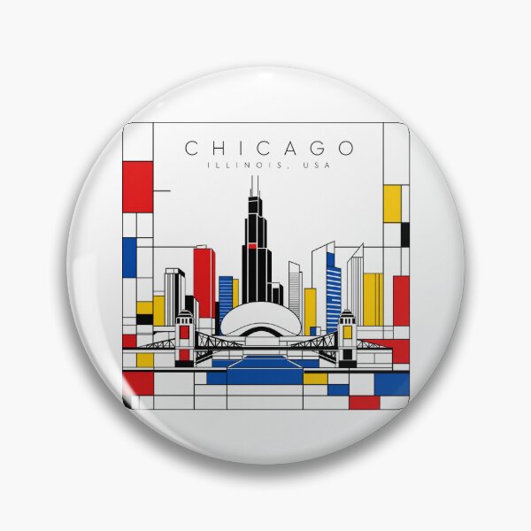 Item preview, Chicago Mondrian style poster designed and sold by CMYKStudio.
