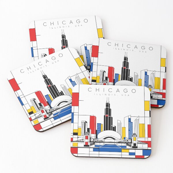 Item preview, Chicago Mondrian style poster designed and sold by CMYKStudio.