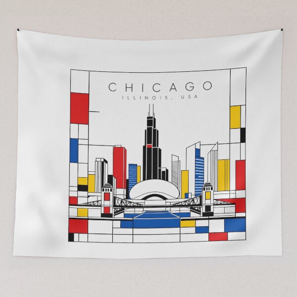 Item preview, Chicago Mondrian style poster designed and sold by CMYKStudio.