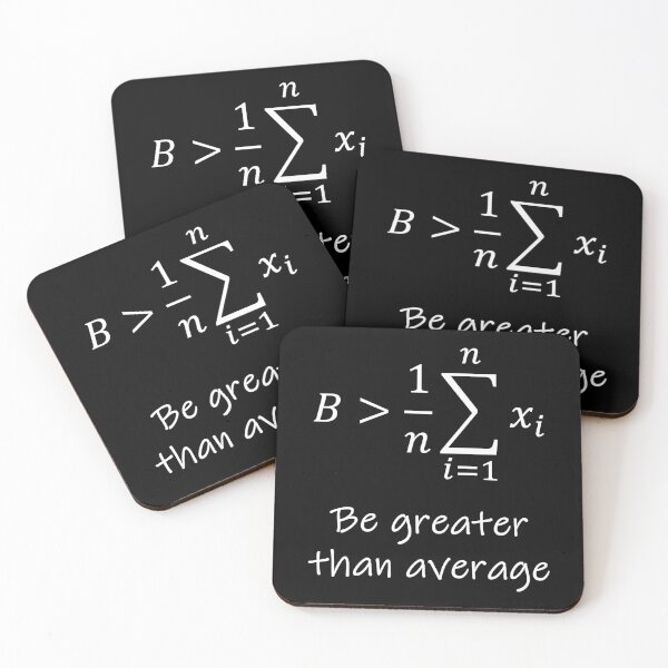 Item preview, Nerdy Be Greater than Average Math Teacher White Text designed and sold by MathWare MathClips.