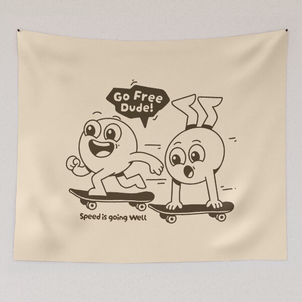 Item preview, Go Free Dude Funny Skateboarding Cartoon designed and sold by adipra.