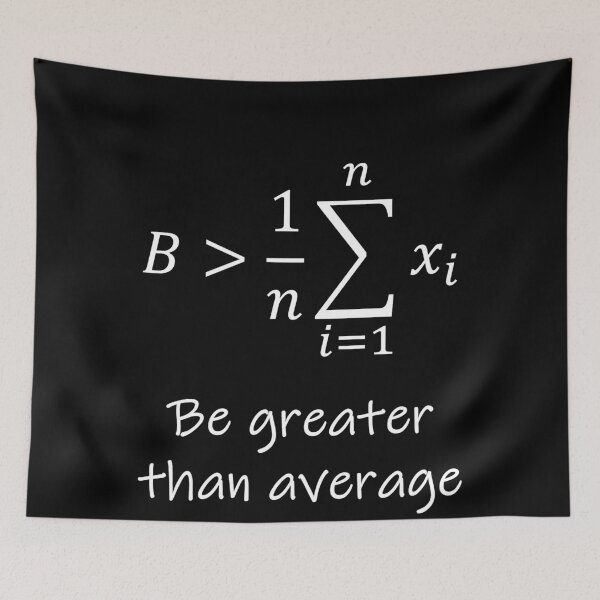 Item preview, Nerdy Be Greater than Average Math Teacher White Text designed and sold by MathWare MathClips.