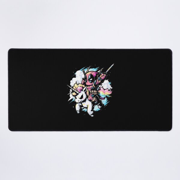 Item preview, Deadpool Riding Rainbow Unicorn Fan Art designed and sold by VenettaDesena.