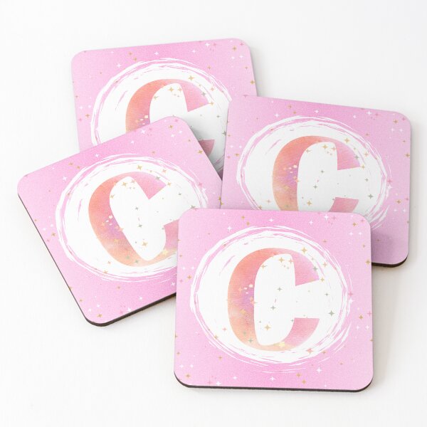 Item preview, Letter C Monogram pink watercolor designed and sold by iRenza.