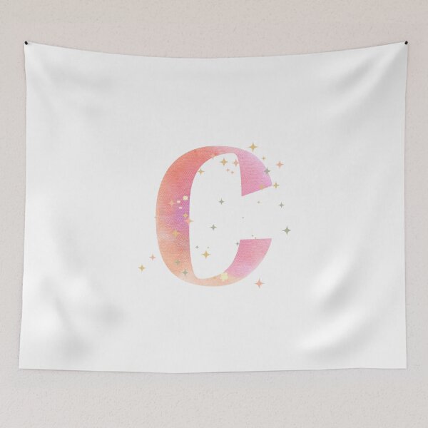 Item preview, Letter C Monogram pink watercolor designed and sold by iRenza.