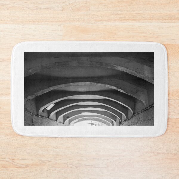 Item preview, Black and White Arched Tunnel Interior With Repeating Concrete Vaults and Dramatic Light designed and sold by Nmallia.
