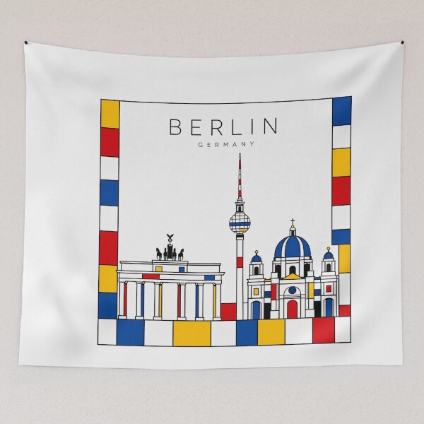 Item preview, Berlin Mondrian style poster designed and sold by CMYKStudio.