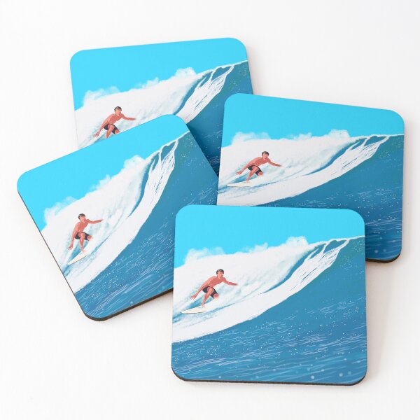 Item preview, Retro Retro Man Surfing Gentle Ocean Waves Surf Print designed and sold by Rhapsodic1290.