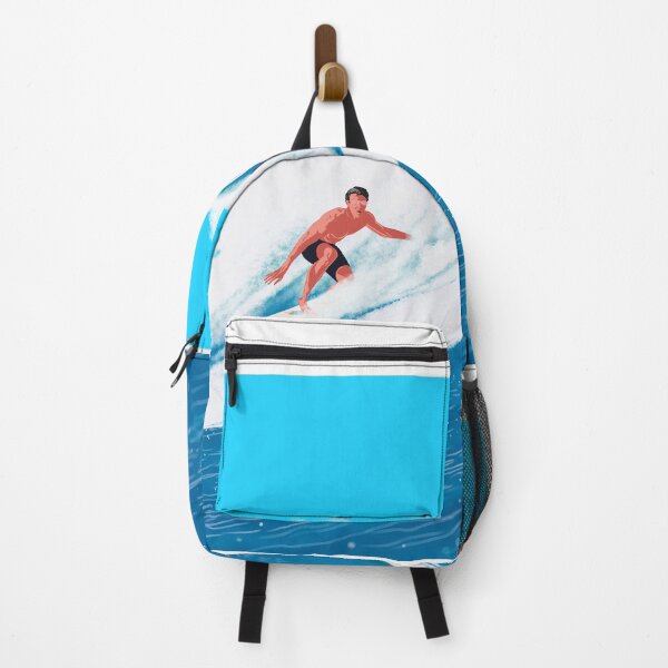 Item preview, Retro Retro Man Surfing Gentle Ocean Waves Surf Print designed and sold by Rhapsodic1290.