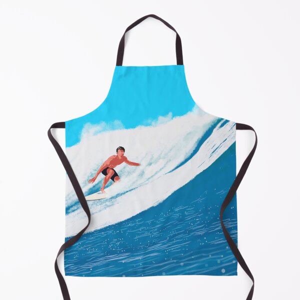 Item preview, Retro Retro Man Surfing Gentle Ocean Waves Surf Print designed and sold by Rhapsodic1290.