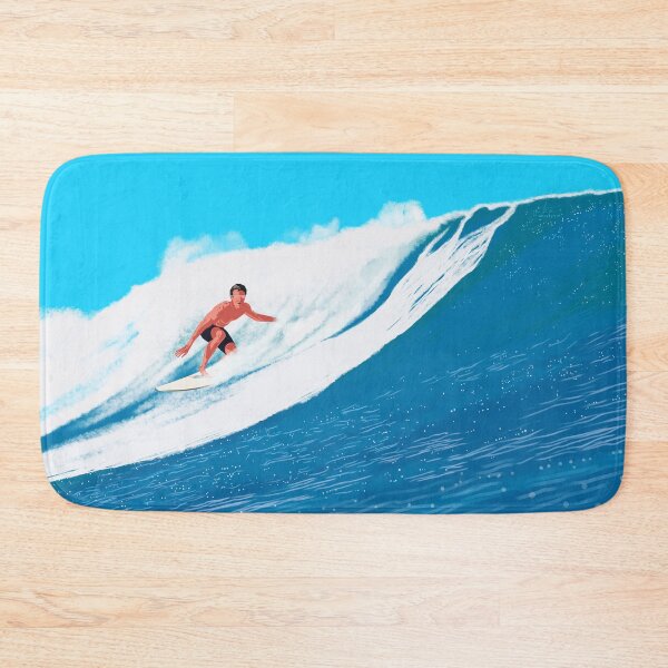 Item preview, Retro Retro Man Surfing Gentle Ocean Waves Surf Print designed and sold by Rhapsodic1290.