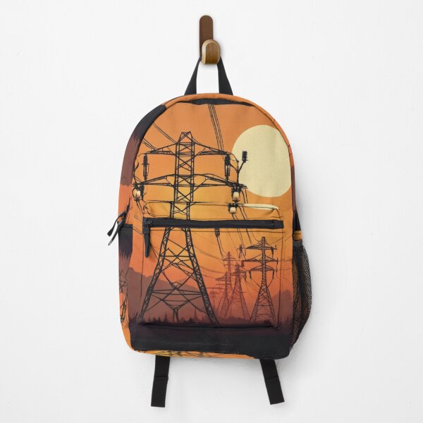 Item preview, Electricity Pylon Tower Sunset Silhouette Illustration designed and sold by Pylon-Bureau.