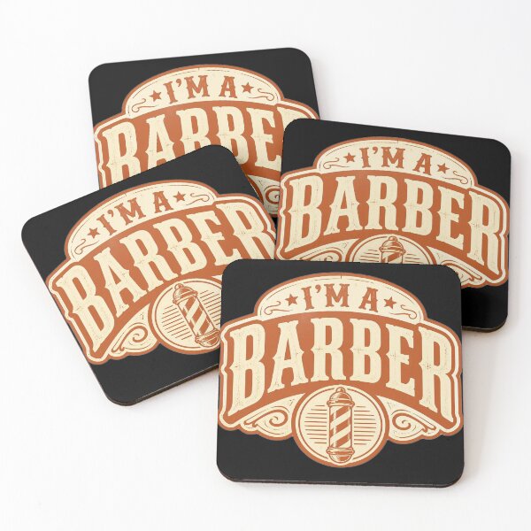 Item preview, I'm A Barber Vintage Barber Pole Badge Typography designed and sold by Barber MD Culture.