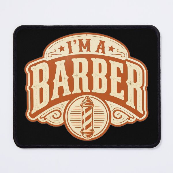 Item preview, I'm A Barber Vintage Barber Pole Badge Typography designed and sold by Barber MD Culture.